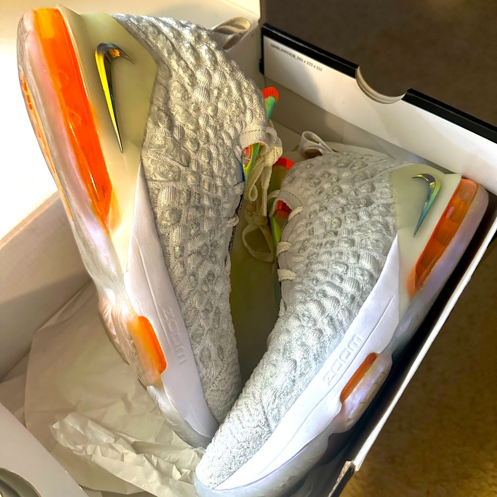 Fruity pebble white / clear lebrons